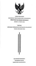PERATURAN KALURAHAN NOMOR 6 TAHUN 2025 TENTANG ANGGARAN PENDAPATAN DAN BELANJA KALURAHAN TAHUN 2026